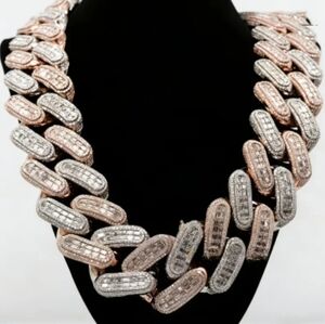 22mm 22inch Cuban Link Moissanite Chain Diamond Tester VERIFIED